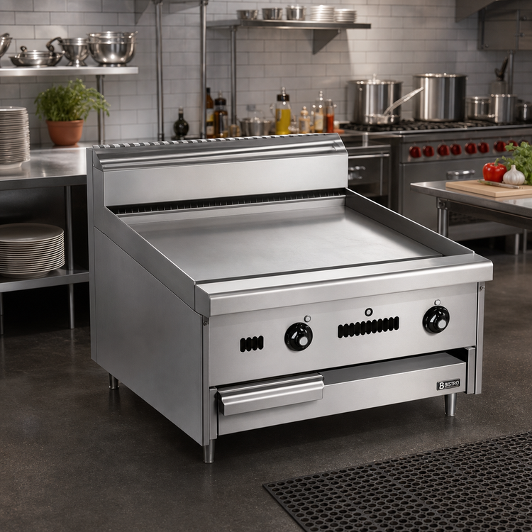 Product image #2 for Bistro 60-Inch Gas Restaurant Range with 1-Inch Manual Griddle Plate and Stub Back
