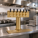 Thumbnail image #2 for Micro Matic USA T Style DS-256-PVDKR 6-Faucet Single-Column Countertop Glycol-Cooled Draft Beer Tower, PVD Brass Finish