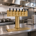Thumbnail image #2 for 6-Faucet Single-Column T-Style Countertop Glycol-Cooled Draft Beer Tower with PVD Brass Finish