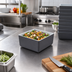Thumbnail image #2 for American Metalcraft Unity Collection 16 oz Square Melamine Bowl, Graphite