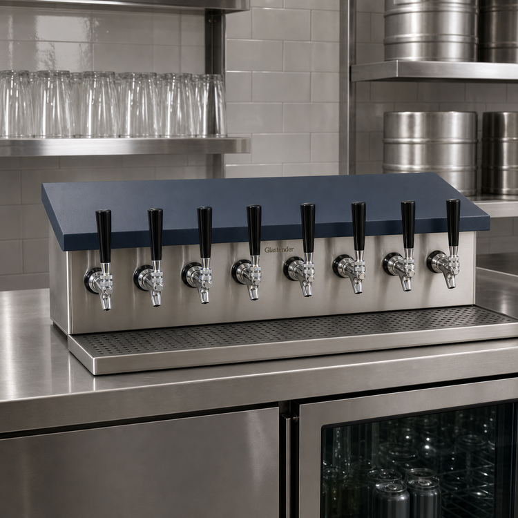 Product image #2 for Glastender Underbar Glycol-Cooled Draft Dispensing Tower with 8 Stainless Steel Faucets