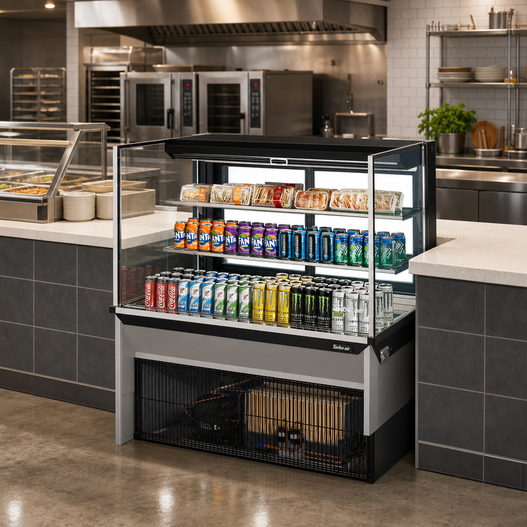 Product image #3 for Turbo Air 48-Inch Drop-In Horizontal Open Refrigerated Display Case, Low Profile, 15.2 Cu. Ft.
