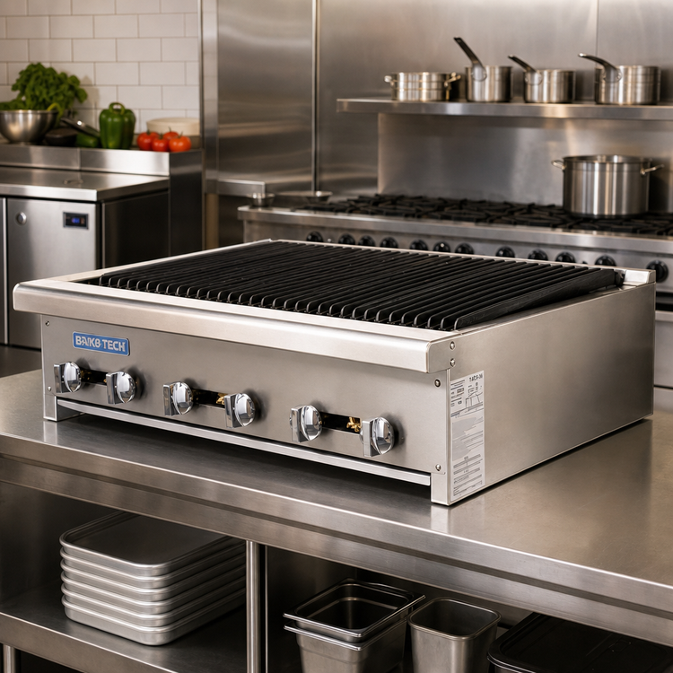 Product image #2 for Turbo Air Bake Tech Innovation 36-Inch Countertop Gas Radiant Charbroiler, 6 Burners, 90,000 BTU
