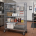 Thumbnail image #2 for Quantum Mobile Security Cage Unit with 4 Shelves and Doors, 48W x 18D x 69H, Chrome Plated