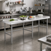Thumbnail image #2 for Steel Works Stainless 18-Gauge 304 Stainless Steel Open Base Worktable, 84 x 30 x 34 Inches, 2-Inch Rear Upturn