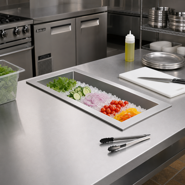Product image #2 for Hatco Drop-In Slim Insulated Ice Well Cold Food Unit, 1-Pan, Stainless Steel, 27-1/16 Inch x 19 Inch