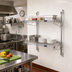 Thumbnail image #2 for Quantum Wall-Mounted Cantilever Double-Shelf Wire Shelving Unit, 60 x 24 Inches, Chrome Plated