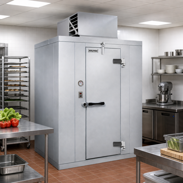 Product image #2 for Kolpak Polar-Pak Indoor Walk-In Freezer with Top-Mounted Self-Contained Refrigeration and Floor, 6 ft x 6 ft x 8 ft 7 in