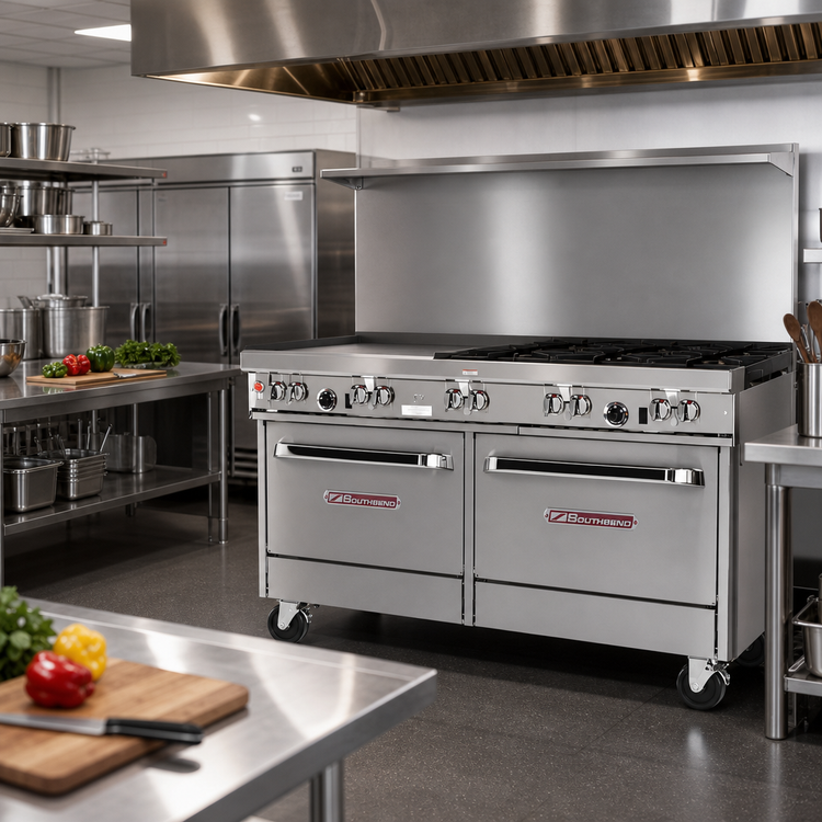 Product image #2 for Southbend Ultimate 60-Inch Gas Restaurant Range with 24-Inch Griddle, Standard Oven and Convection Oven
