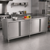 Thumbnail image #3 for BK Resources Stainless Steel Cabinet Base Chef Table with Hinged Doors, 84-Inch x 30-Inch
