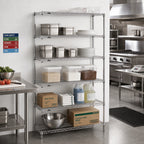 Thumbnail image #2 for Metro Super Erecta 5AN327C 30"W x 18"D x 74"H Chrome Wire Add-On Shelving Unit with 5 Shelves