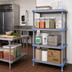 Thumbnail image #2 for Quantum Millenia 42 in. W x 18 in. D x 50 in. H Gray Polymer Stationary Starter Shelving Unit with 4 Solid Shelves