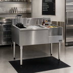 Thumbnail image #2 for Eagle Group 1800 Series BM50R-18L 50-Inch Underbar Cocktail Station with 75-Lb Center Ice Bin, Right Bottle Well & Left Blender Recess