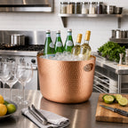 Thumbnail image #2 for American Metalcraft ATHC9 Oval Beverage Tub, Hammered Aluminum, Copper Finish, 7.75 Qt. Case of 2