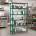 Thumbnail image #2 for Eagle Group Valu-Gard S5-86-1836VG 5-Tier Stationary Wire Shelving Starter Unit, 36W x 18D x 86H, Green Epoxy