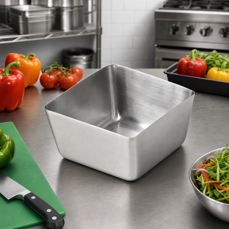 Product image #2 for American Metalcraft 30 oz Square Stainless Steel Bowl with Satin Finish