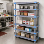 Thumbnail image #2 for Quantum QP245462SS-5 54 x 24 x 62-Inch Gray Polymer Shelving Unit, 5 Solid Shelves, 2,000-lb Capacity