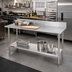 Thumbnail image #2 for Duke 84-Inch x 30-Inch Stainless Steel Work Table with 5-Inch Riser and Stainless Steel Undershelf