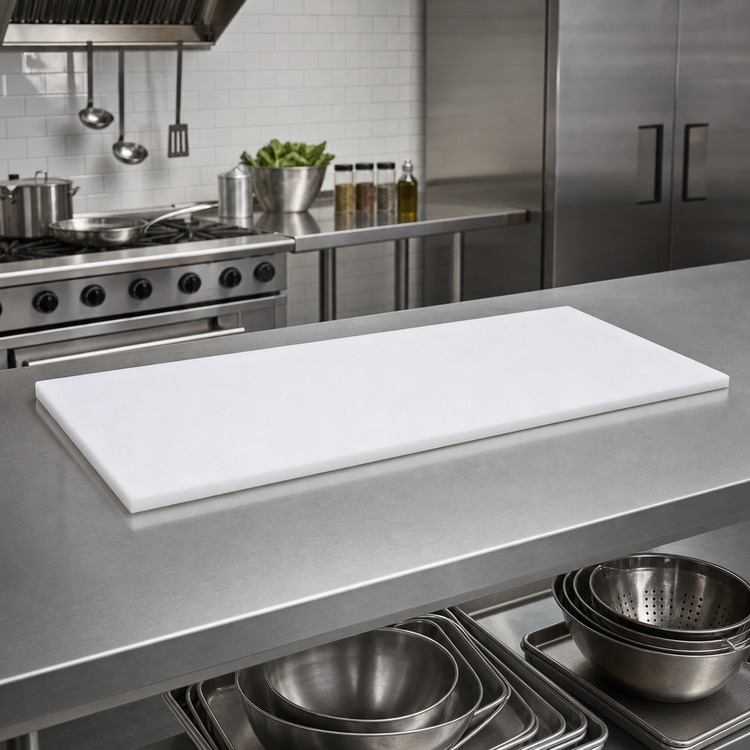Product image #2 for John Boos PL70 84 x 10 Inch 3/4 Inch Thick Reversible High-Density Polyethylene Steam Table Cutting Board