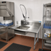 Thumbnail image #2 for BK Resources 26-Inch Straight Soiled Dish Table with 20 x 20 x 8 Pre-Rinse Sink, Right-to-Left Operation and Galvanized Legs
