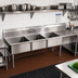 Thumbnail image #2 for 3-Compartment Pot Sink with Right-Hand Drainboard, 18-Gauge 304 Stainless Steel