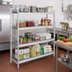 Thumbnail image #2 for Fermostock 4-Tier Perforated Stationary Shelving Starter Unit with Removable Polymer Inserts, 68W x 18D x 71H, Gray