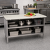 Thumbnail image #2 for John Boos EBOP3-3048 48 x 30 Inch Reversible Poly Top Work Table with Open Front Stainless Steel Cabinet Base