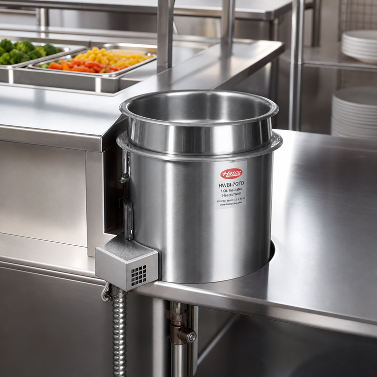 Product image #2 for Hatco HWBI-7QTD Drop-In Round Insulated Heated Well with Drain, 7 Quart