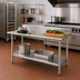 Thumbnail image #2 for Eagle Budget Series 72 Inch x 24 Inch Work Table with 4-1/2 Inch Backsplash, 430 Stainless Steel Top and Adjustable Undershelf
