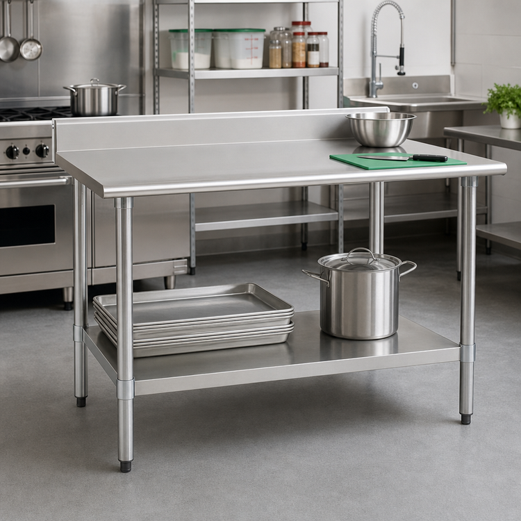 Product image #2 for Eagle Budget Series 84-Inch x 24-Inch Work Table with 4-1/2-Inch Backsplash and Undershelf