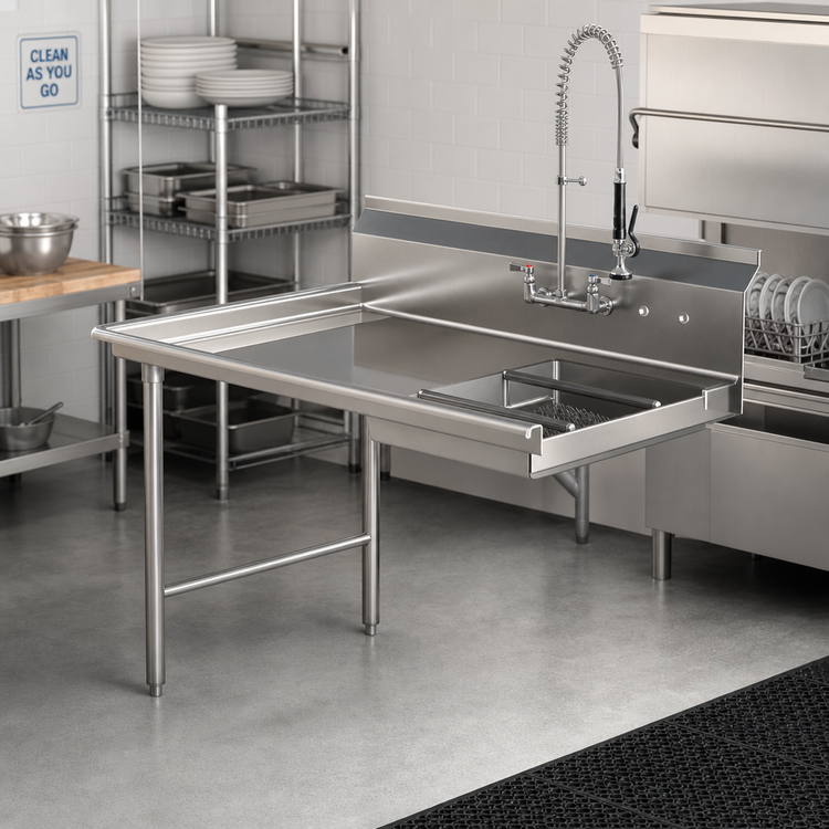 Product image #2 for 36-Inch Straight Left-to-Right Soiled Dish Table with Pre-Rinse Sink
