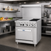Thumbnail image #2 for CookRite 36-Inch Natural Gas Commercial Combination Range with 24-Inch Left Griddle, 2 Open Burners, and Standard Oven