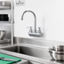 Thumbnail image #2 for Krowne Royal Series Backsplash-Mount Commercial Faucet with 6-Inch Gooseneck Spout, 4-Inch Centers