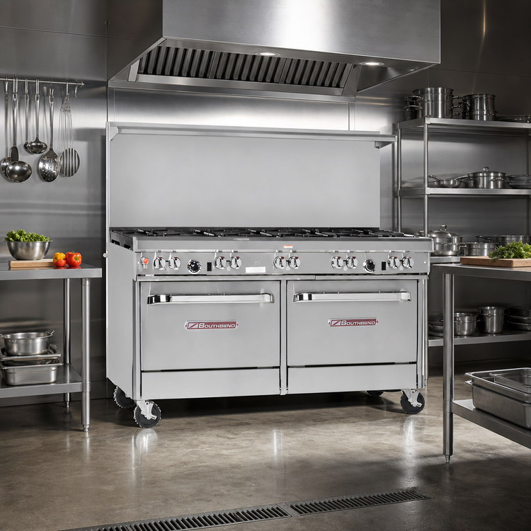 Product image #2 for Ultimate 60-Inch Gas Restaurant Range with 6 Open Burners, 24-Inch Griddle, Standard Oven and Convection Oven