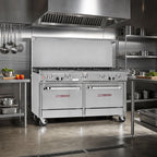 Thumbnail image #2 for Southbend (Middleby) Ultimate 4601AD-2T 60-Inch Gas Restaurant Range with 6 Open Burners, 24-Inch Thermostatic Griddle, Standard & Convection Ovens