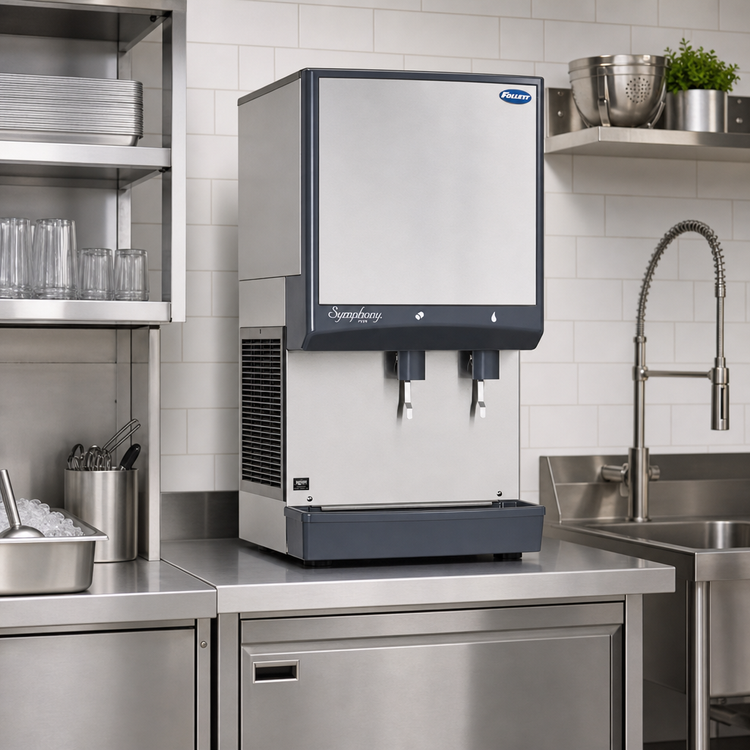 Product image #2 for Follett Symphony Plus 50CI414W-L Countertop Ice & Water Dispenser with 425 lb. Chewblet Ice Maker