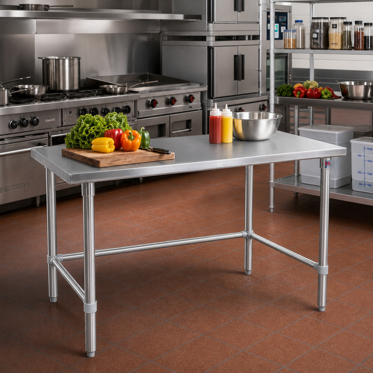 Product image #2 for John Boos Stallion 60 x 24 Inch 16-Gauge Stainless Steel Flat Top Work Table with Stallion Safety Edge