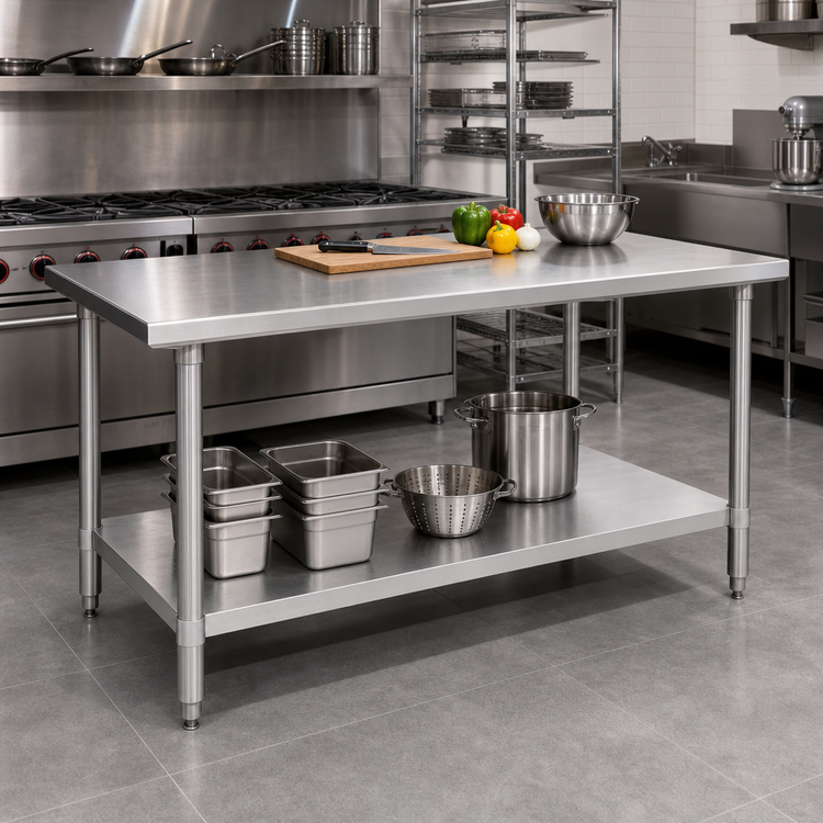 Product image #2 for Deluxe Series Stainless Steel Work Table with Adjustable Undershelf, 72-Inch W x 36-Inch D