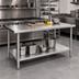 Thumbnail image #2 for Deluxe Series Stainless Steel Work Table with Adjustable Undershelf, 72-Inch W x 36-Inch D