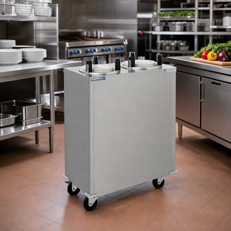 Product image #2 for Shelleymatic CAB2-1013ET Even Temp Heated Enclosed Mobile Two-Stack Dish Dispenser