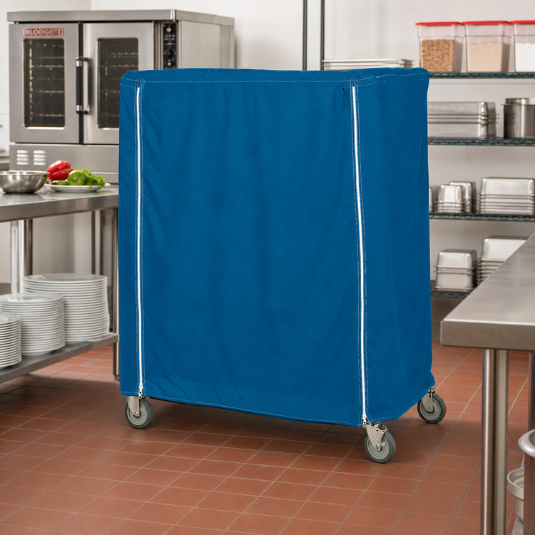 Product image #2 for Metro Waterproof Vinyl-Nylon Coated Queen Mary & Banquet Cart Cover, 48 x 18 x 62 Inches, Mariner Blue