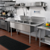 Thumbnail image #2 for Sapphire Manufacturing 75-Inch 3-Compartment Commercial Sink with Dual Drainboards and 9-3/4-Inch Backsplash