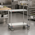 Thumbnail image #2 for Metro 18 x 30 Inch Type 316 Stainless Steel Bus Cart with 2 Solid Shelves