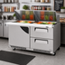 Thumbnail image #3 for Turbo Air Super Deluxe 2-Section Front Breathing Sandwich/Salad Mega Top Prep Table with 24-Pan Opening, 1 Door, and 2 Drawers