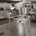 Thumbnail image #2 for Groen MS4371 Direct Steam Kettle Cabinet Assembly with Two 20-Quart Hand-Tilt Kettles on 40-Inch Stainless Steel Table Base