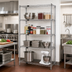 Thumbnail image #2 for Quantum Stationary Chrome-Plated Wire Shelving Starter Kit, 54 x 21 x 63 Inches, 5 Shelves