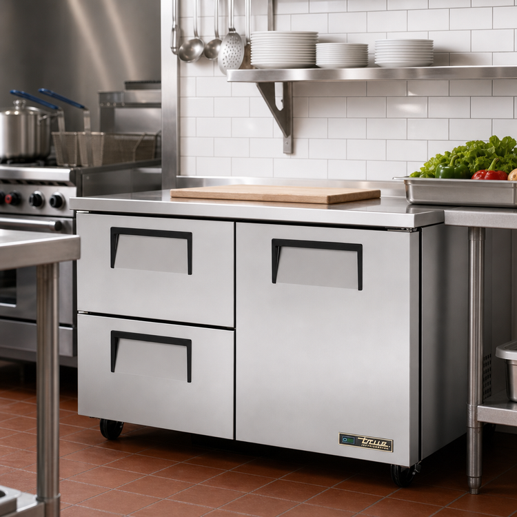 Product image #2 for True TUC-48D-2-HC 48-Inch 2-Section Undercounter Refrigerator with 1 Door and 2 Drawers