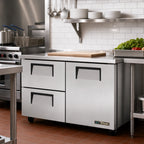 Thumbnail image #2 for True Mfg. - General Foodservice TUC-48D-2-HC 48-Inch 2-Section Undercounter Refrigerator, 1 Solid Door, 2 Drawers, Stainless Steel, R290