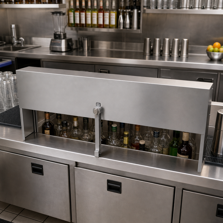 Product image #2 for Glastender 30-Inch Single Speed Rail Locking Cover, Stainless Steel