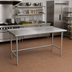 Thumbnail image #2 for Advance Tabco 72-Inch x 36-Inch 16 Gauge 430 Stainless Steel Work Table with 1-1/2-Inch Rear Up-Turn